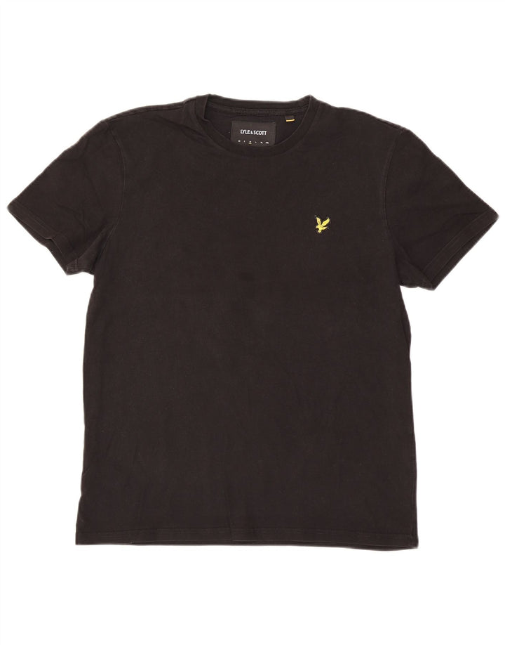 Lyle & Scott Mens T-Shirt Top Medium Black Cotton