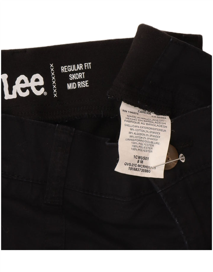 Lee Womens Regular Fit Skort US 8 Medium Black Cotton