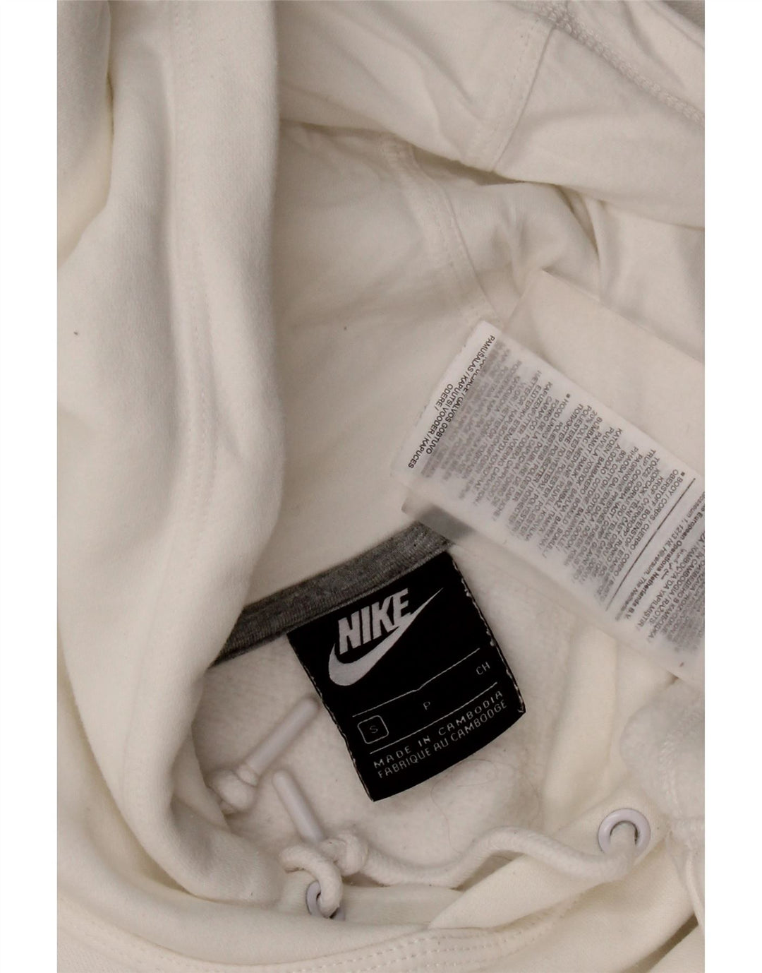 Nike Mens Hoodie Jumper Small White Cotton