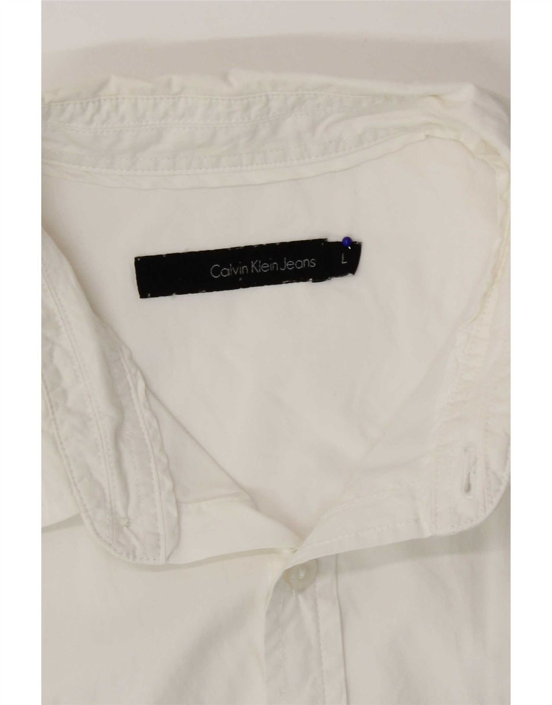 Calvin Klein Jeans Mens Short Sleeve Shirt Large White