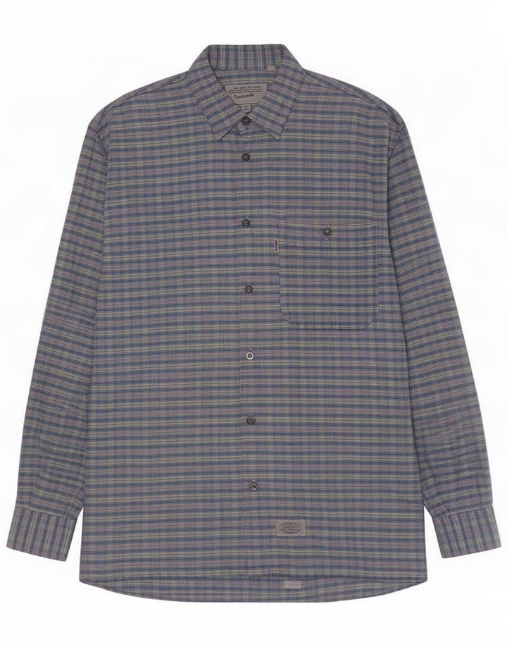 Levi's Mens Shirt Medium Blue Check Cotton
