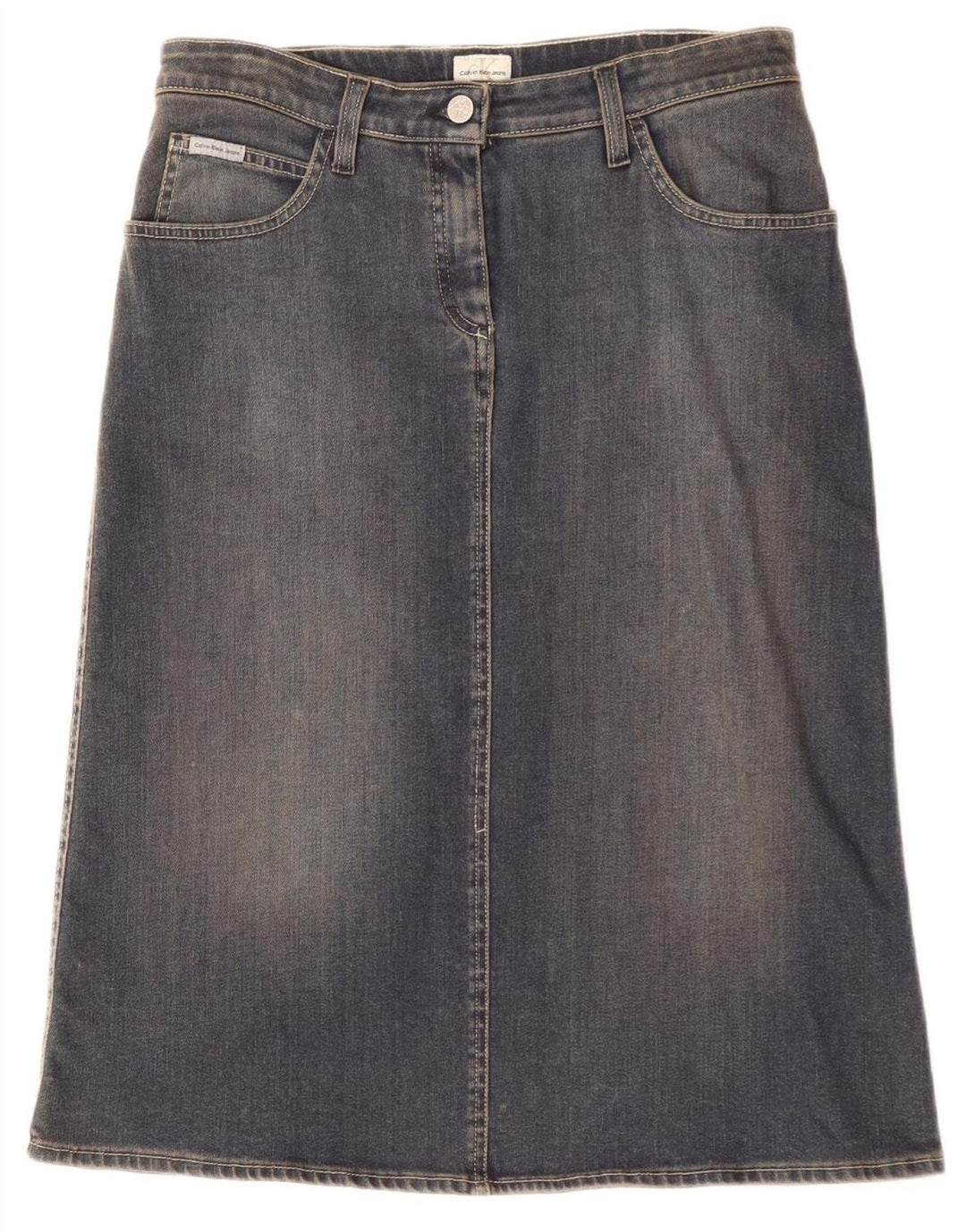CALVIN KLEIN JEANS Womens Denim Skirt W30 Medium Navy Blue Cotton