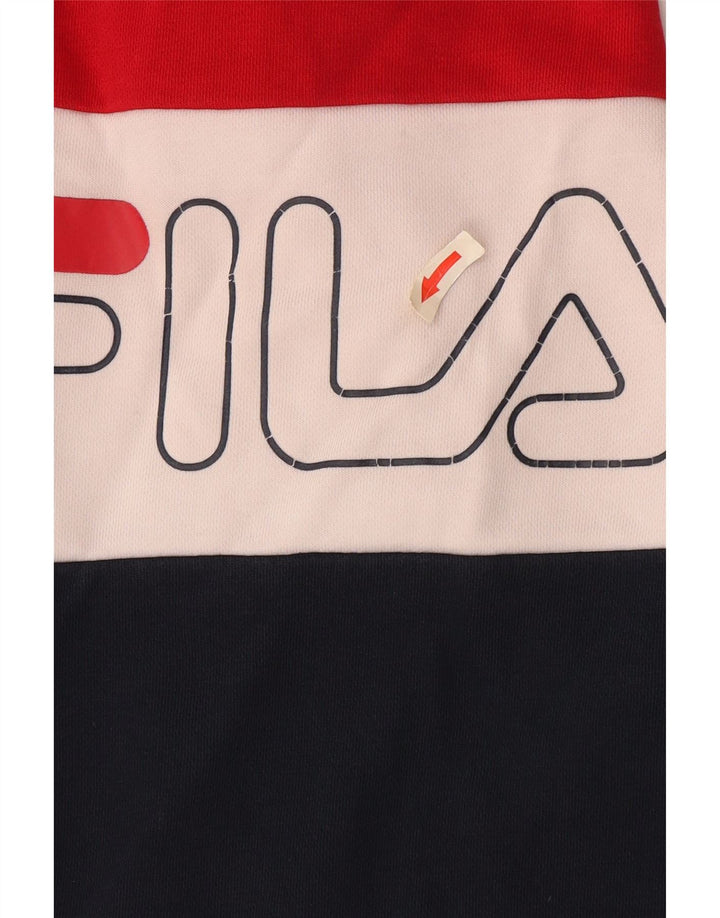 Fila Womens Sweatshirt Jumper UK 14 Medium Multicoloured Colourblock