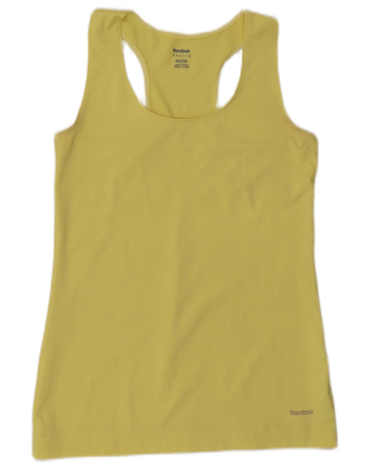 Reebok Womens Vest Top UK 12 Medium Yellow Polyester