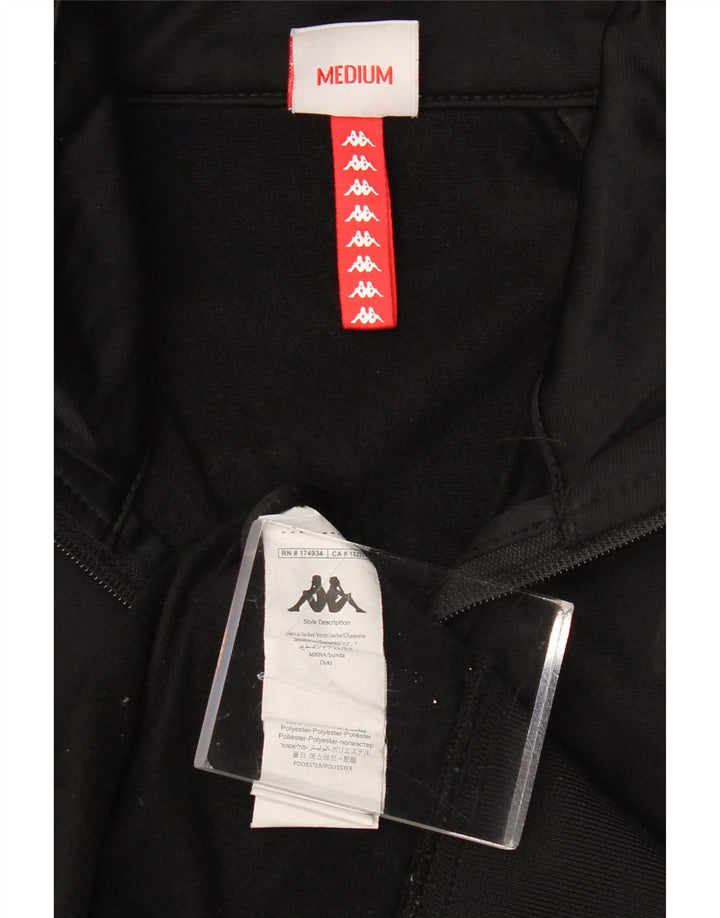 KAPPA Mens Graphic Tracksuit Top Jacket Medium Black Colourblock Polyester