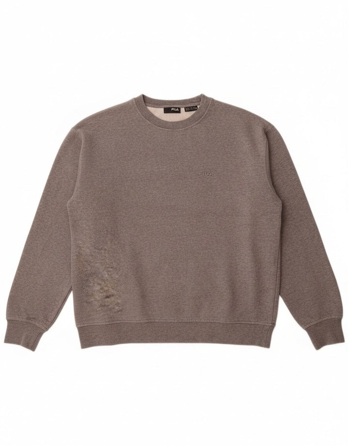 Fila Mens Sweatshirt Jumper Medium Grey Cotton