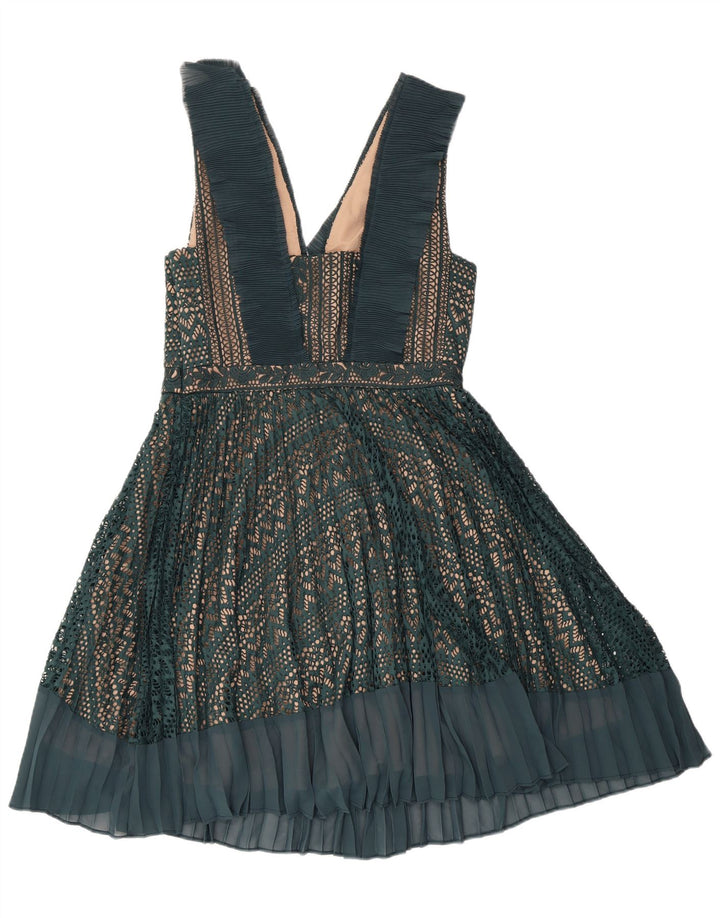 FRENCH CONNECTION Womens Sleeveless A-Line Dress UK 12 Medium  Green