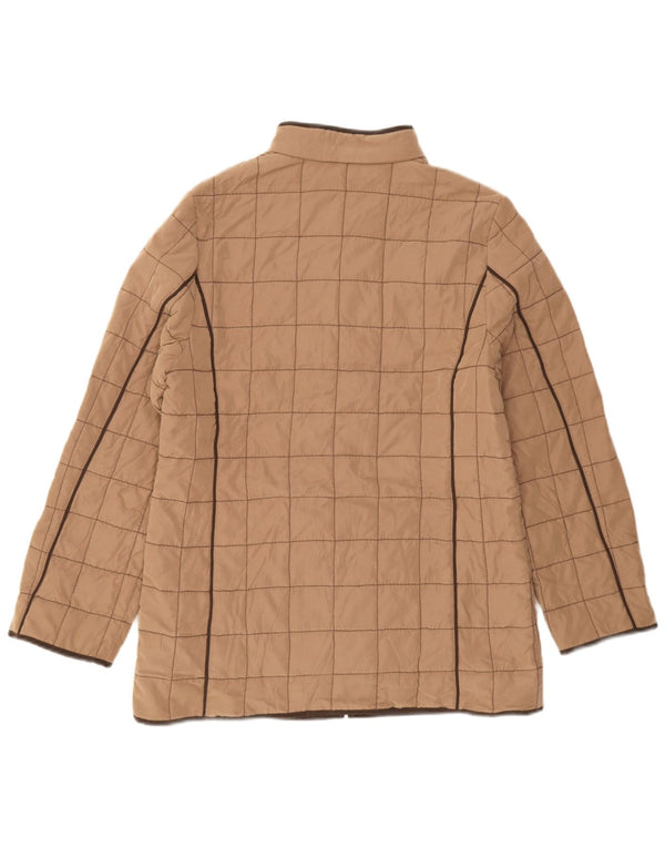 Marks & Spencer Womens Padded Jacket UK 12 Medium Brown Polyester