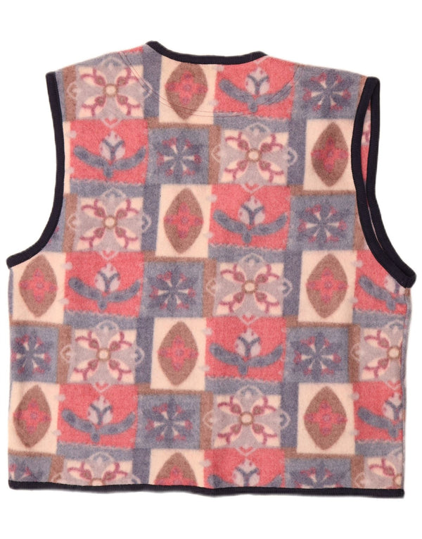 VINTAGE Mens Fleece Gilet UK 42 XL Multicoloured Fair Isle Polyester