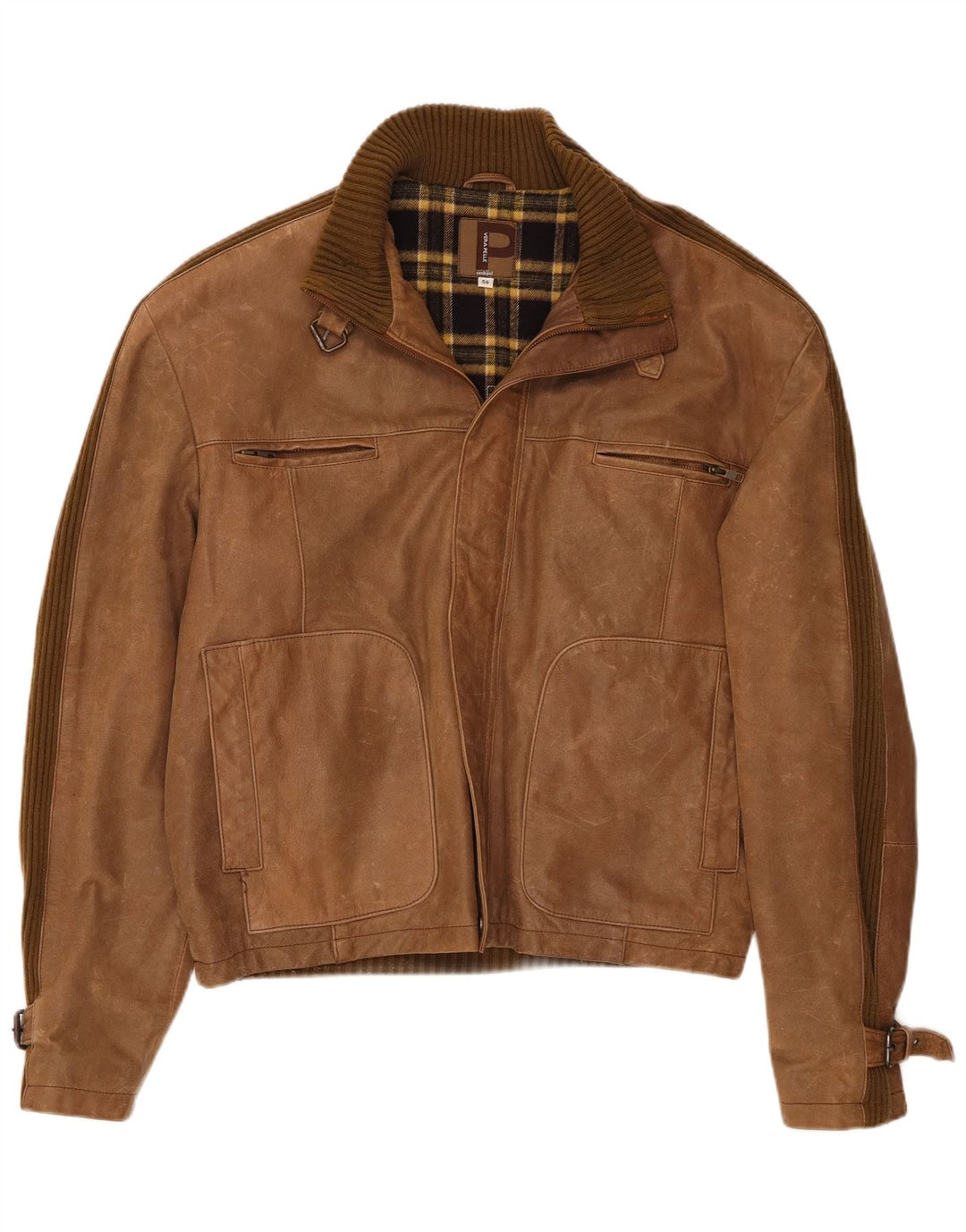 Conbipel Mens Leather Jacket IT 56 2XL Brown