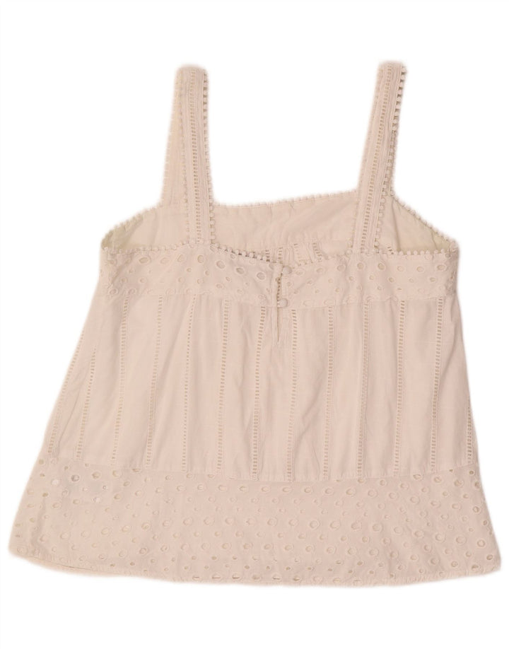 MINT VELVET Womens Cami Top UK 12 Medium  White Cotton