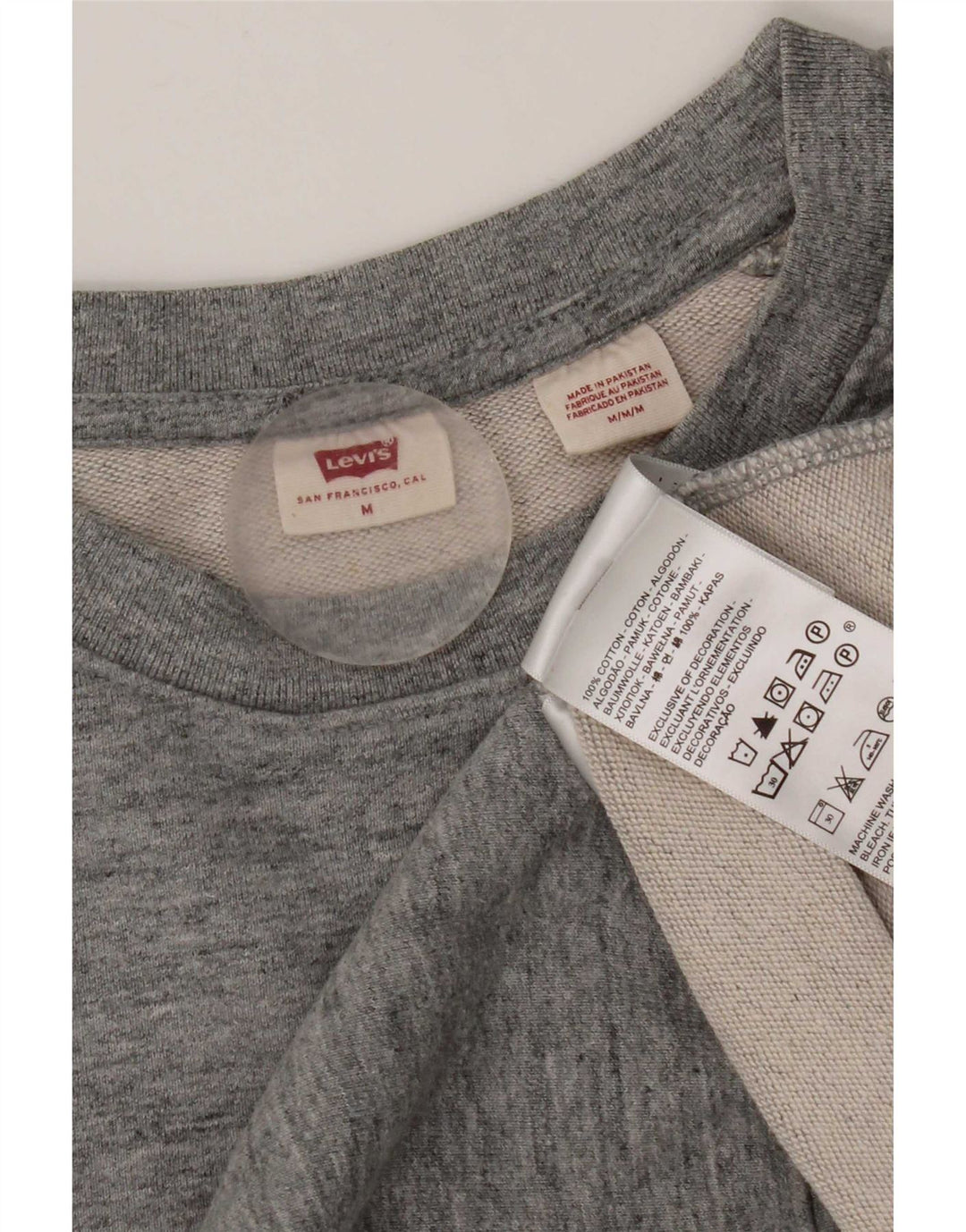 Levi's Womens Sweatshirt Jumper UK 14 Medium Grey Flecked Cotton