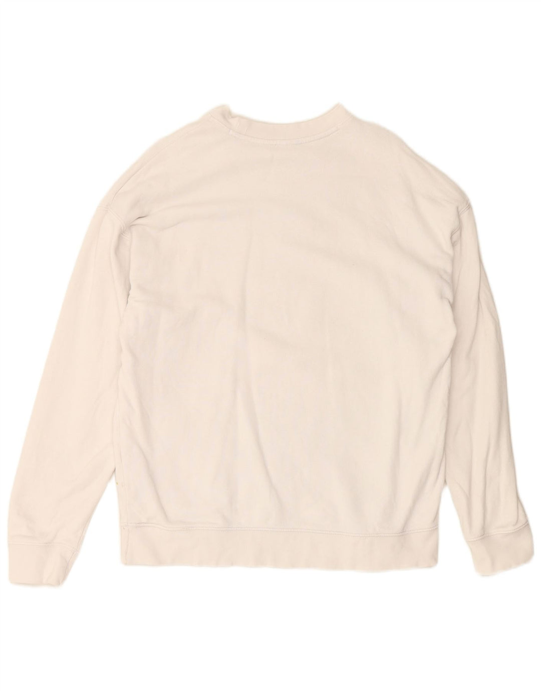 ADIDAS Womens Graphic Sweatshirt Jumper UK 14 Large White Cotton