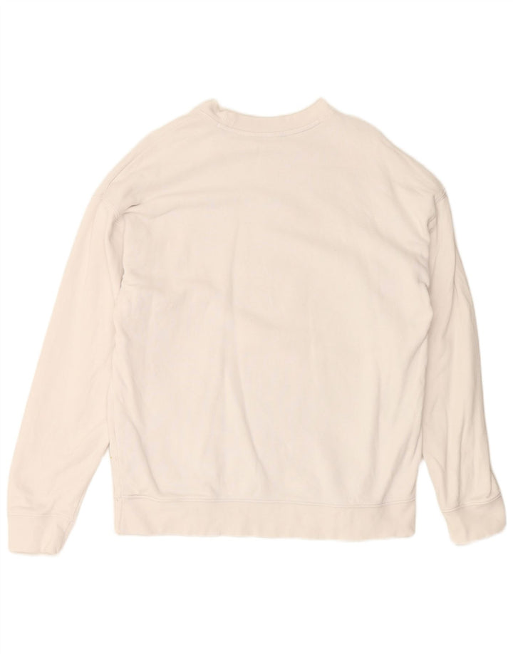 ADIDAS Womens Graphic Sweatshirt Jumper UK 14 Large White Cotton