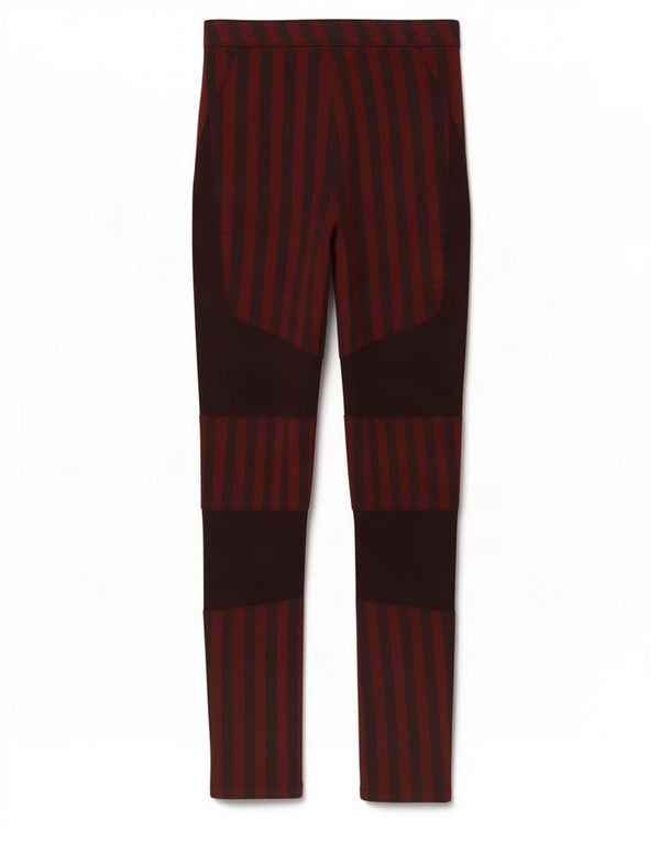 Topshop Womens Skinny Casual Trousers UK 10 Small W26 L28 Burgundy Striped