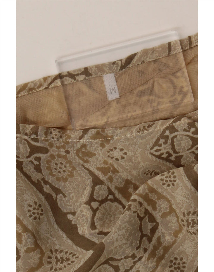 Vintage Womens Maxi Wrap Skirt Medium W28  Beige Floral