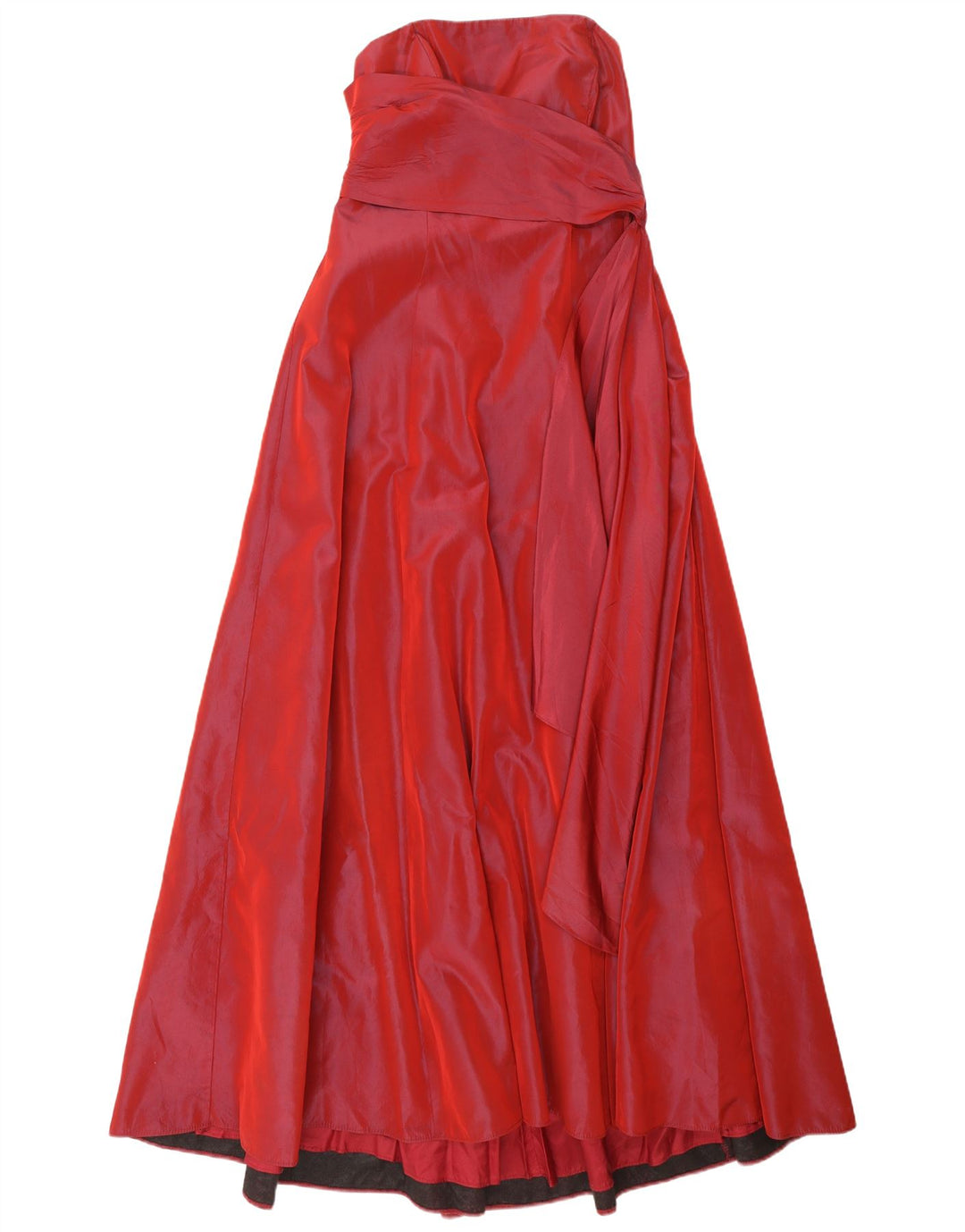 Debut Womens Maxi Strapless Dress UK 12 Medium Red Viscose