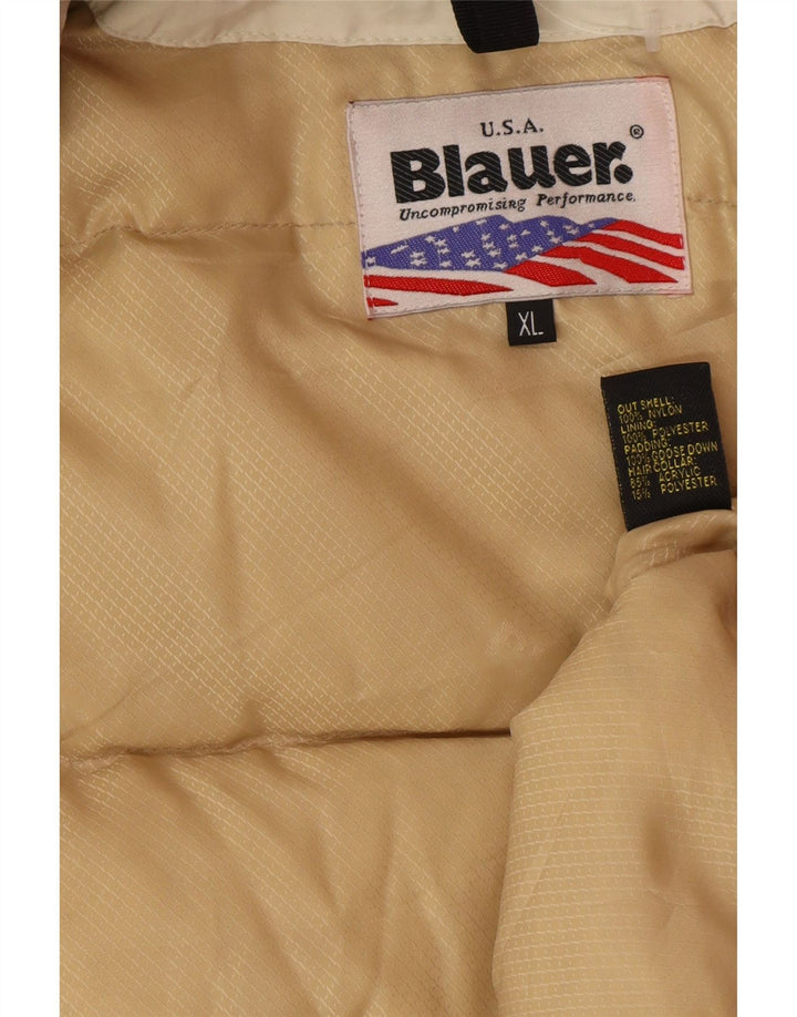 Blauer Womens Military Padded Jacket UK 18 XL Beige Nylon