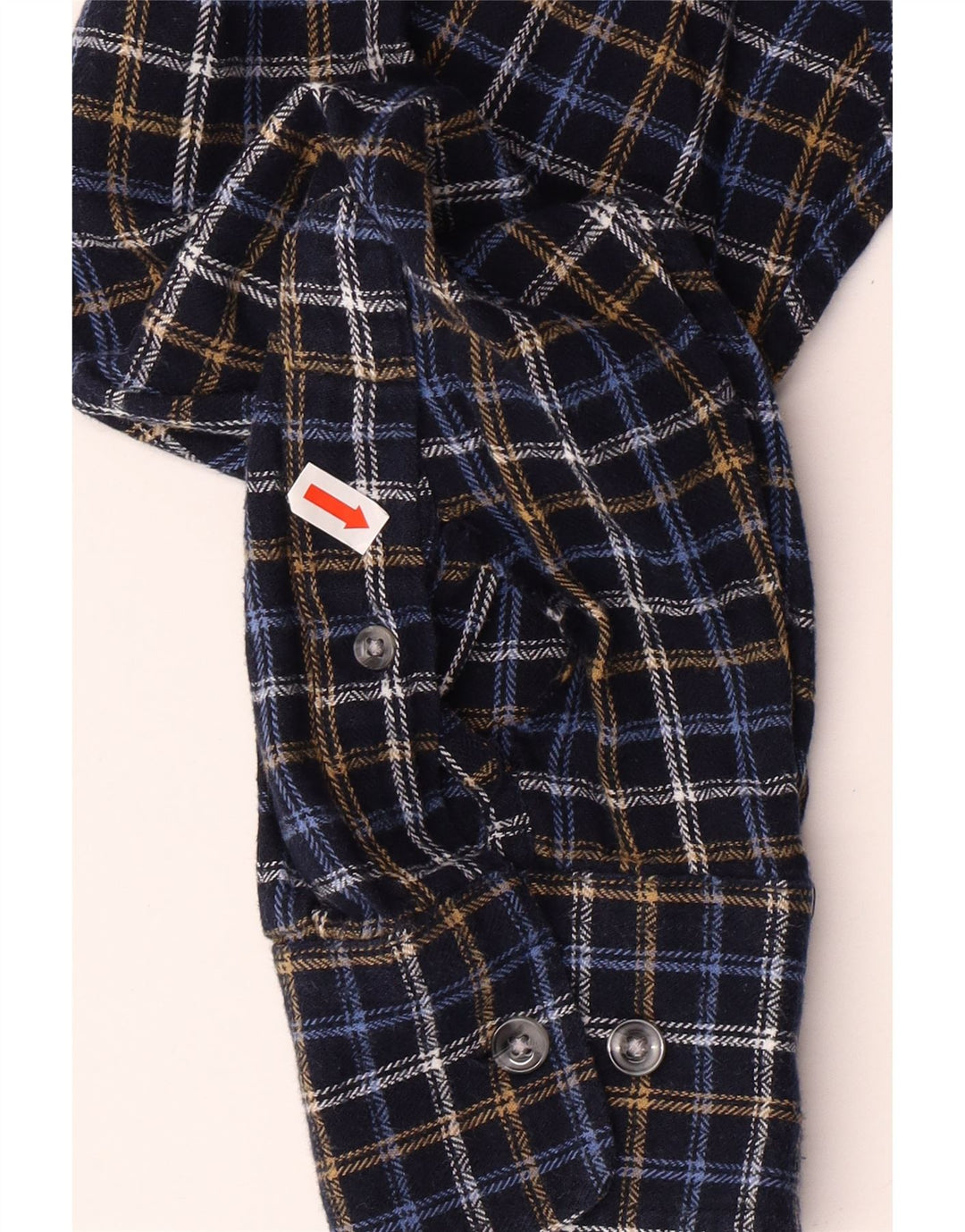 KINGFIELD Mens Flannel Shirt Large Navy Blue Check Cotton