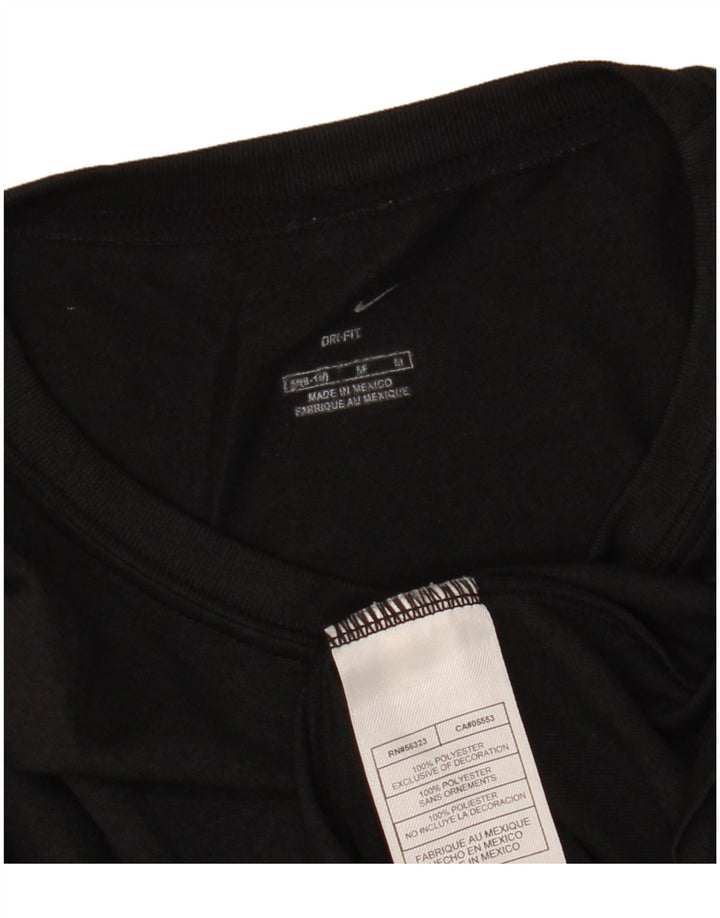 NIKE Womens Dri Fit Top Long Sleeve US 8/10 Medium Black Polyester