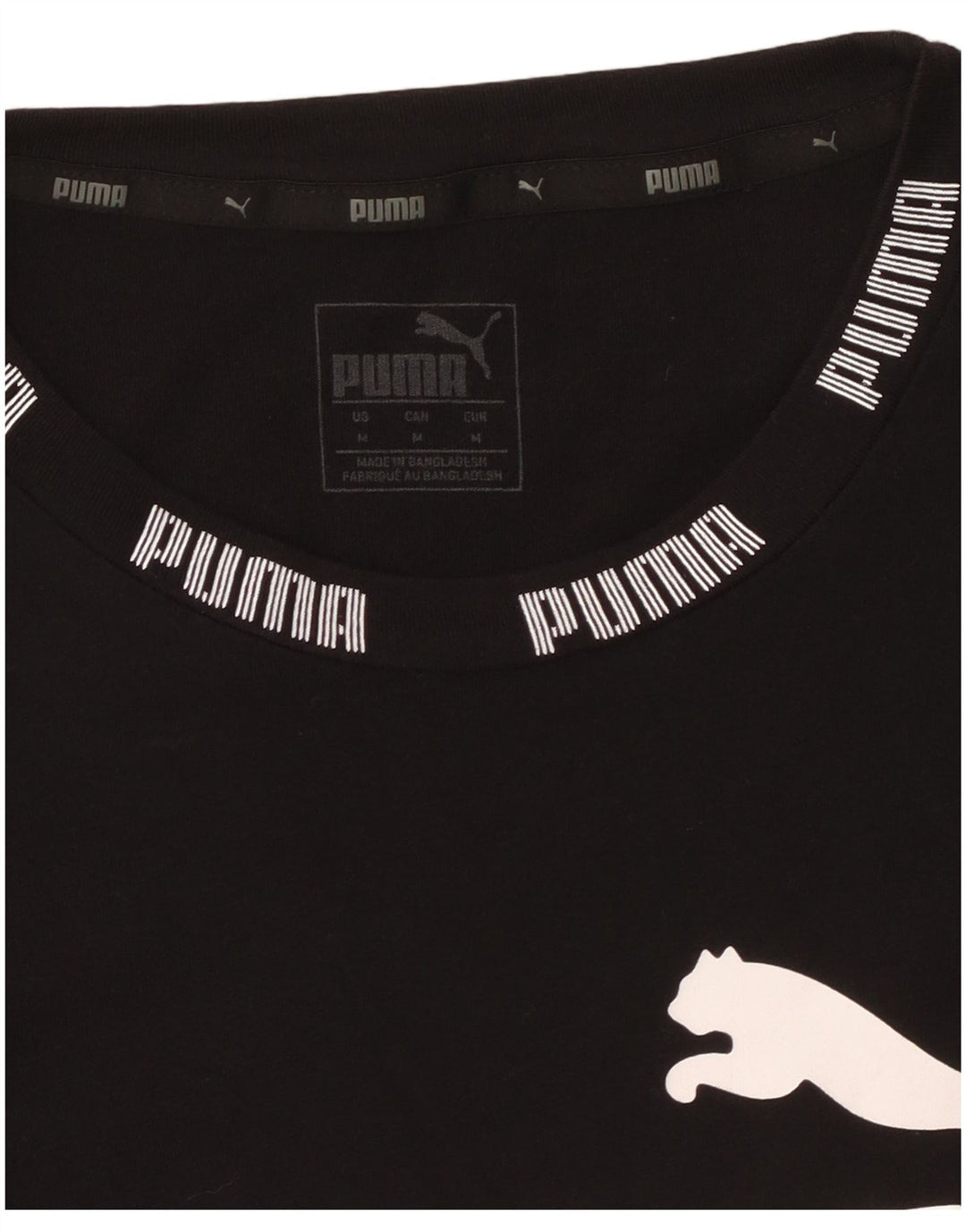 PUMA Womens Graphic T-Shirt Top UK 14 Medium Black