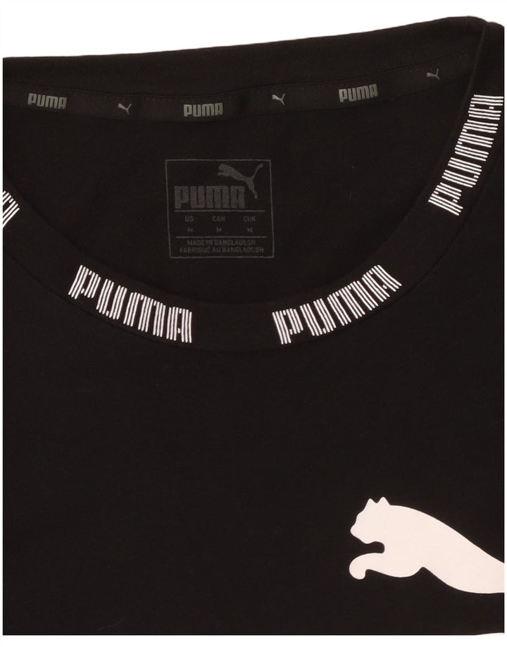PUMA Womens Graphic T-Shirt Top UK 14 Medium Black