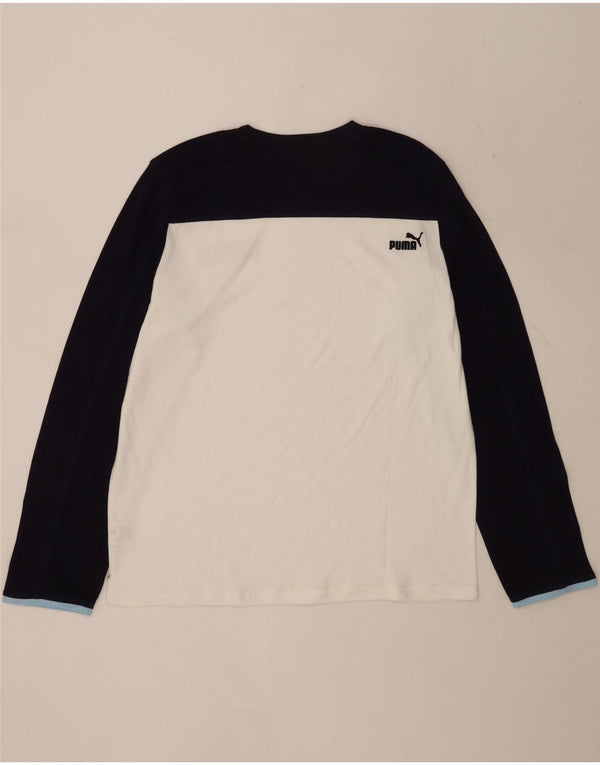 Puma Mens Graphic Top Long Sleeve XL White Colourblock Cotton