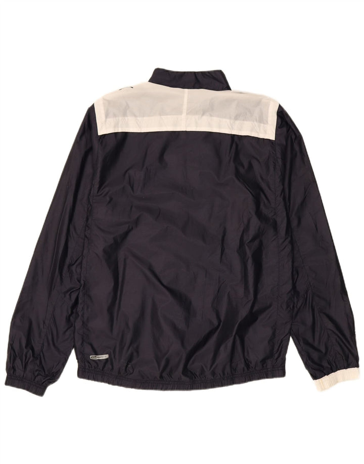 PUMA Mens Rain Jacket UK 38 Medium Navy Blue Colourblock