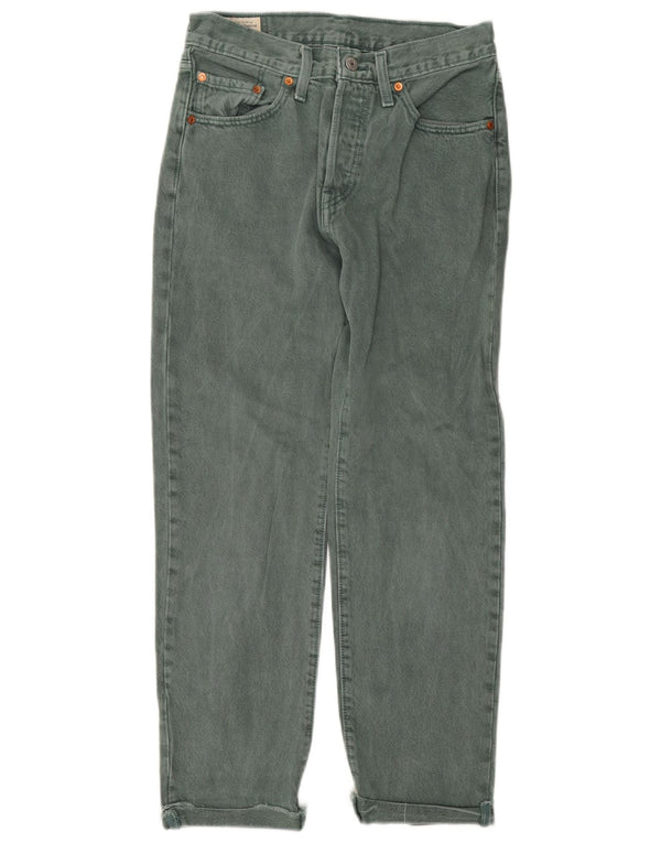 LEVI'S Womens 501 Straight Jeans W27 L28 Green Cotton