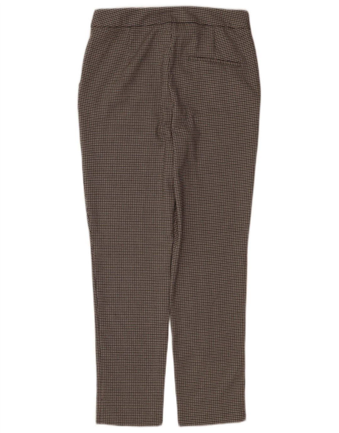 Zara Womens Slim Chino Trousers Medium W28 L26 Grey Houndstooth Polyester