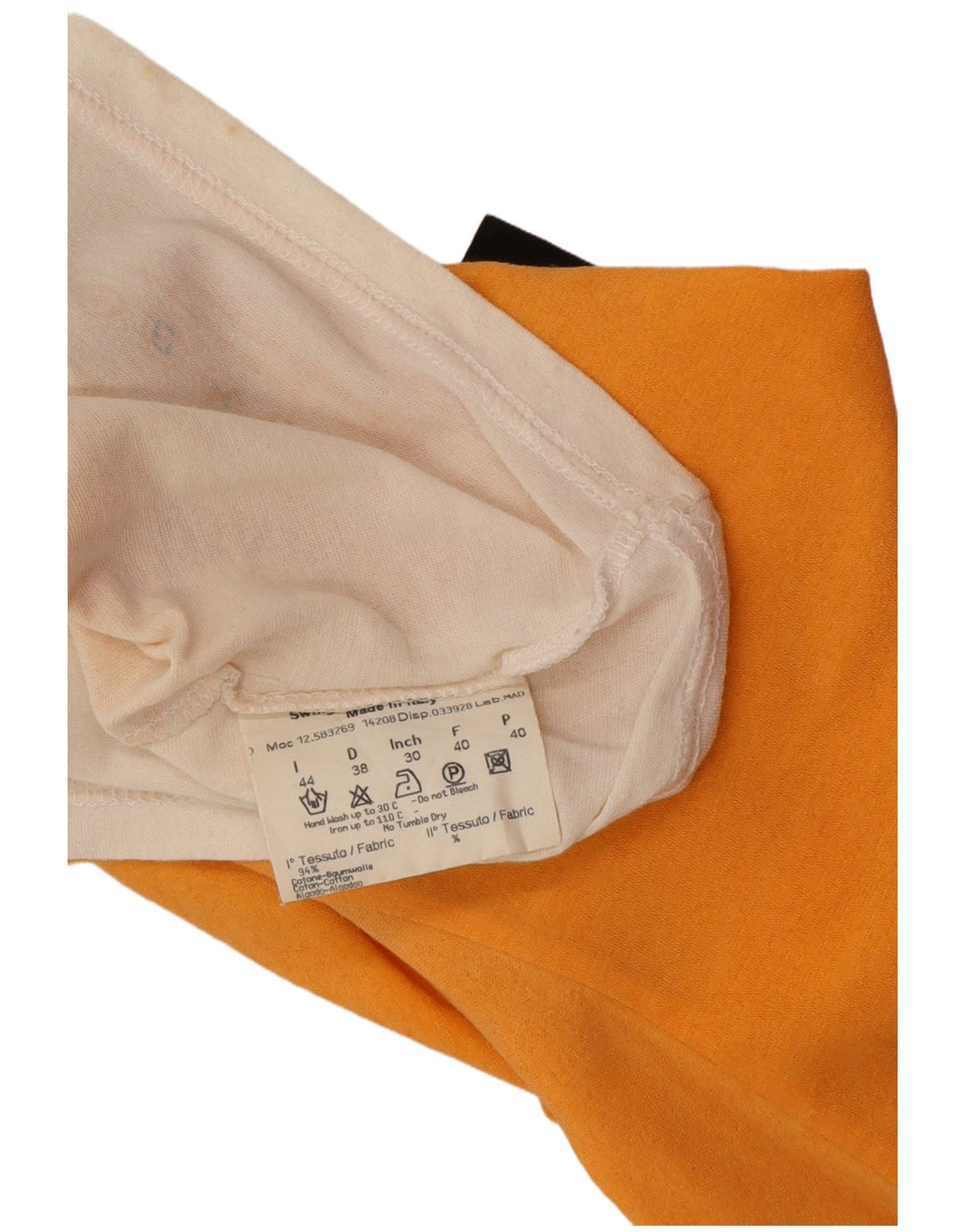 FENDI Womens T-Shirt Top IT 44 Medium Orange Colourblock Cotton