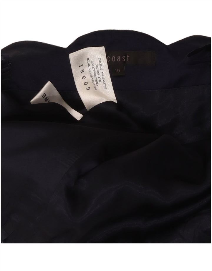 COAST Womens Corset Top UK 10 Small Navy Blue Floral Silk