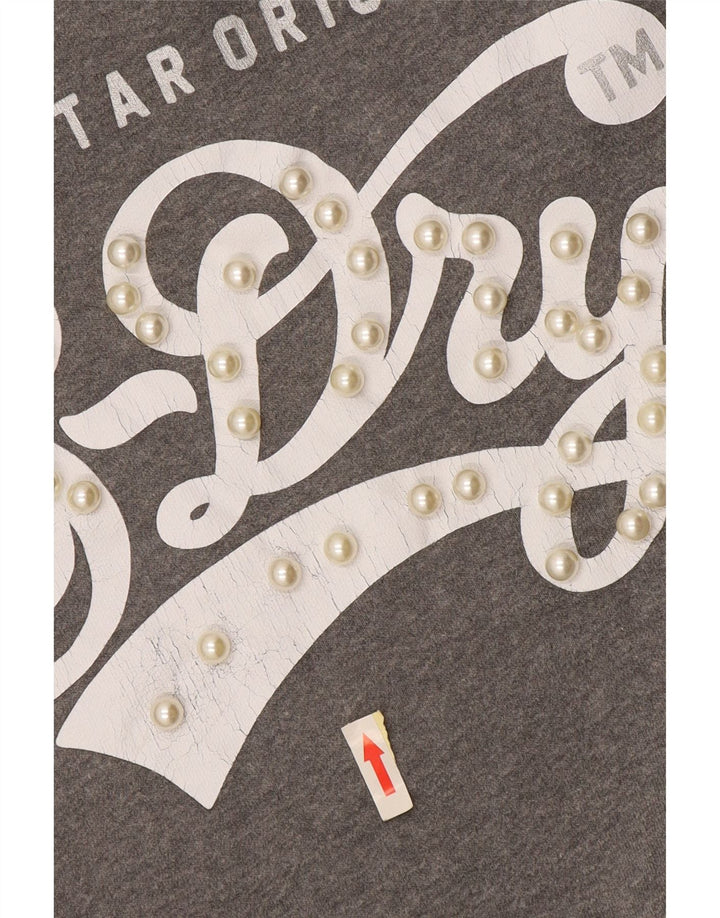 Superdry Womens Oversized Sweatshirt Jumper UK 14 Medium Grey Colourblock