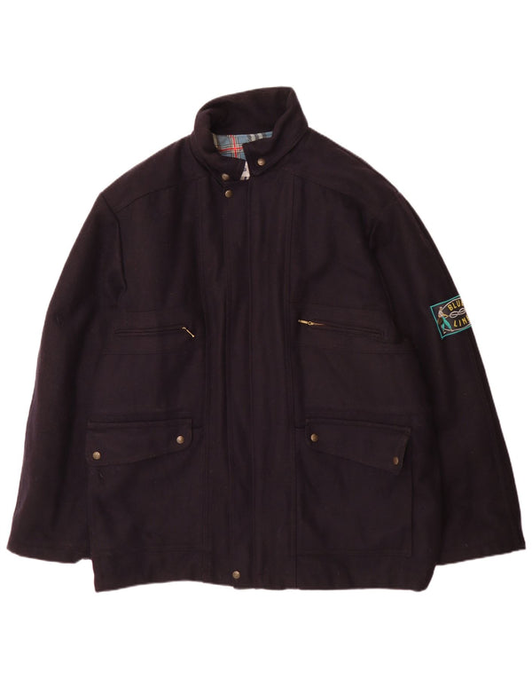 Vintage Mens Yachting Windbreaker Coat UK 42 XL Navy Blue
