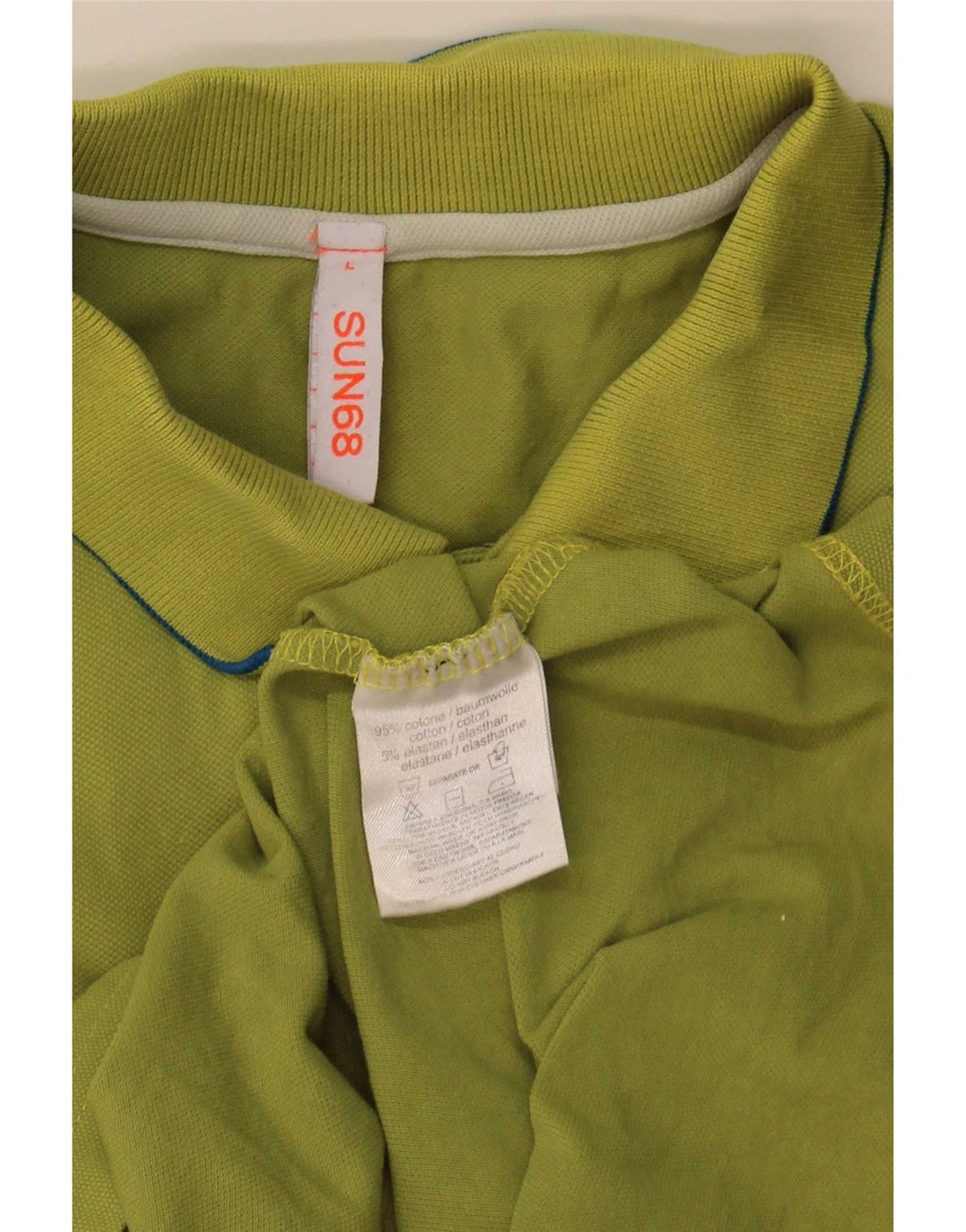 Sun68 Mens Polo Shirt Large Green Cotton