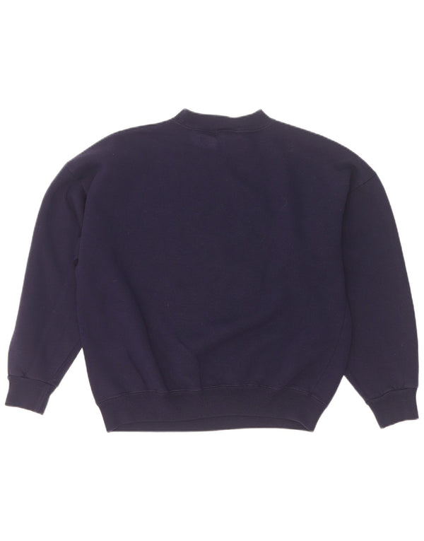 Acorn Womens Graphic Oversized Sweatshirt Jumper UK 10 Small Navy Blue