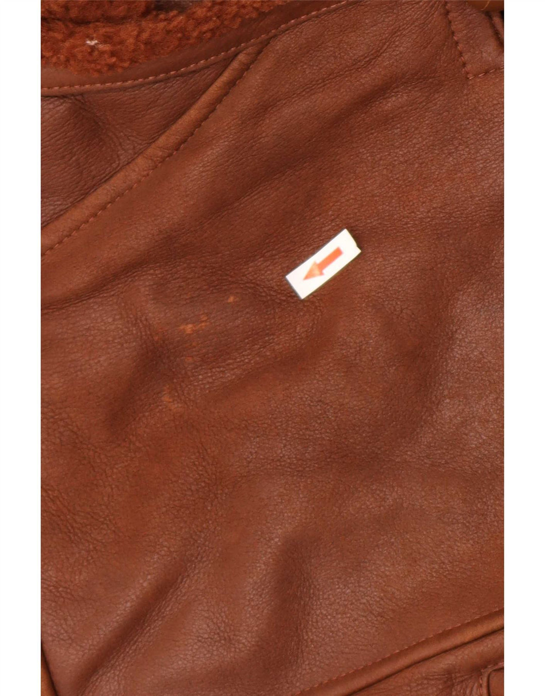 Vintage Womens Oversized Shearling Jacket EU 42 Large Brown