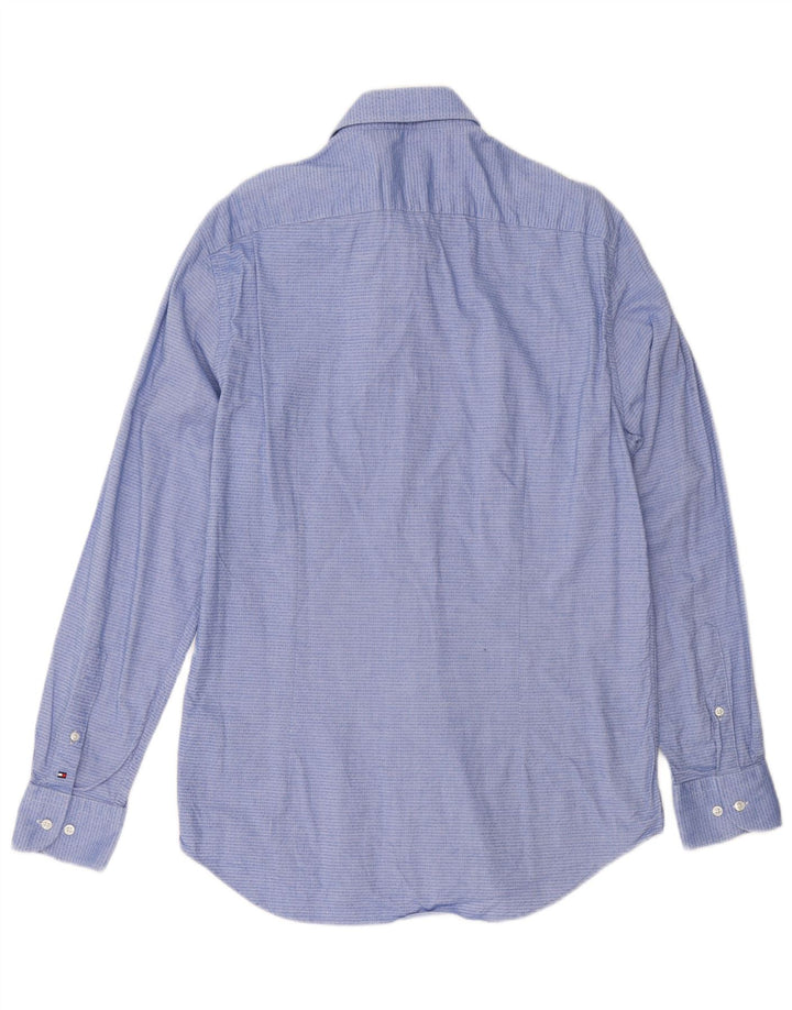 Tommy Hilfiger Mens Shirt Size 40 15 3/4 Medium Blue Geometric Cotton