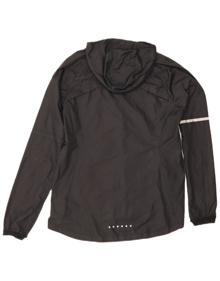 Nike Womens Hooded Rain Jacket UK 14 Medium Black Polyester Sports