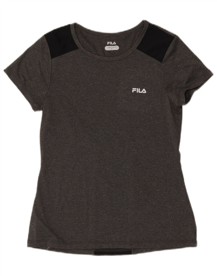 Fila Womens T-Shirt Top UK 8 Small Grey Colourblock Polyester