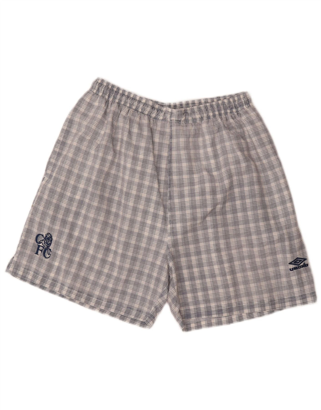 Umbro Mens Sport Shorts Medium Navy Blue Check Nylon