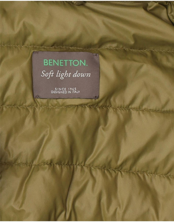 Benetton Womens Padded Jacket UK 10 Small Green