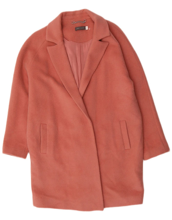 MINT VELVET Womens Oversized Open Overcoat UK 14 Large Pink Wool