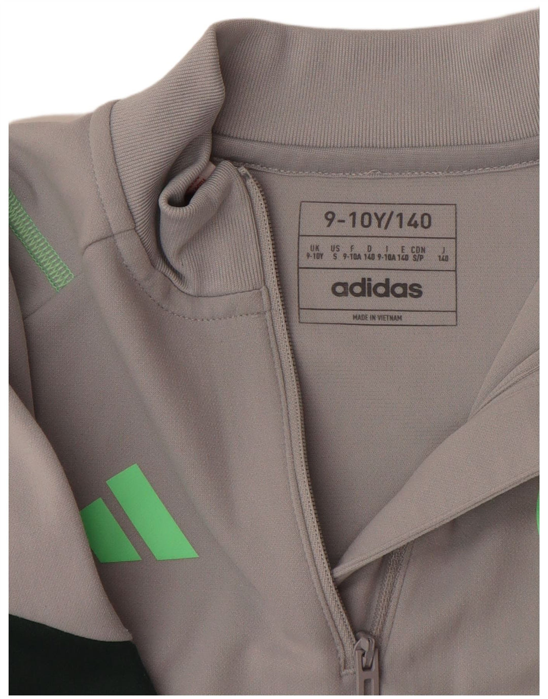 ADIDAS Boys Aeroready Pullover Tracksuit Top 9-10 Years Grey Colourblock