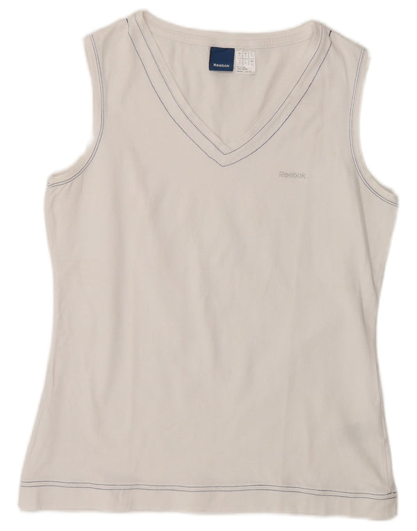 Reebok Womens Vest Top UK 14 Large White Cotton