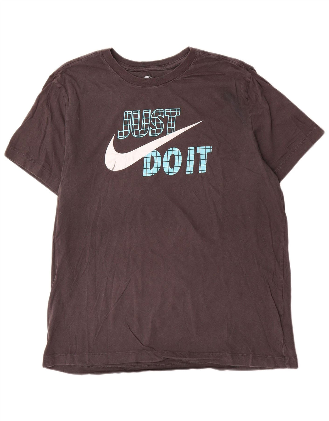 Nike Mens Graphic T-Shirt Top Large Grey Cotton