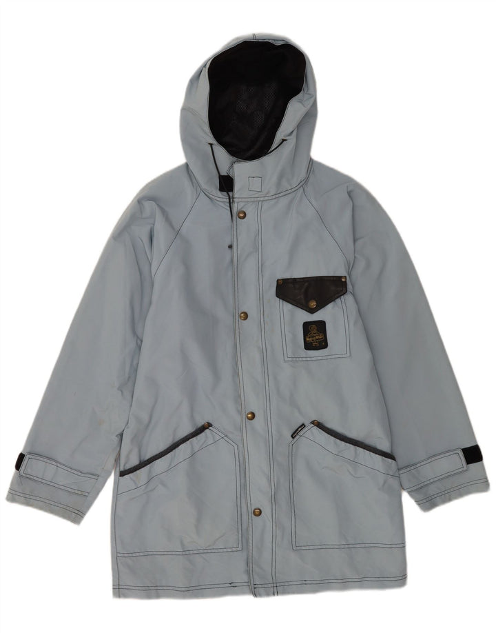 REFRIGIWEAR Mens Hooded Windbreaker Jacket UK 34 XS Blue Polyamide