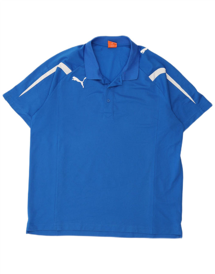 Puma Mens Polo Shirt 2XL Blue Colourblock Polyester