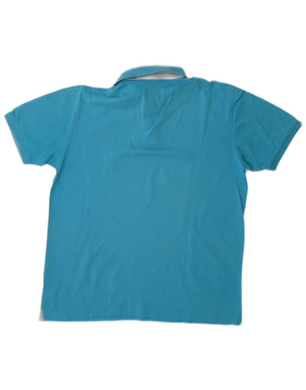 HARMONT & BLAINE Mens Regular Fit Polo Shirt Large Blue Cotton