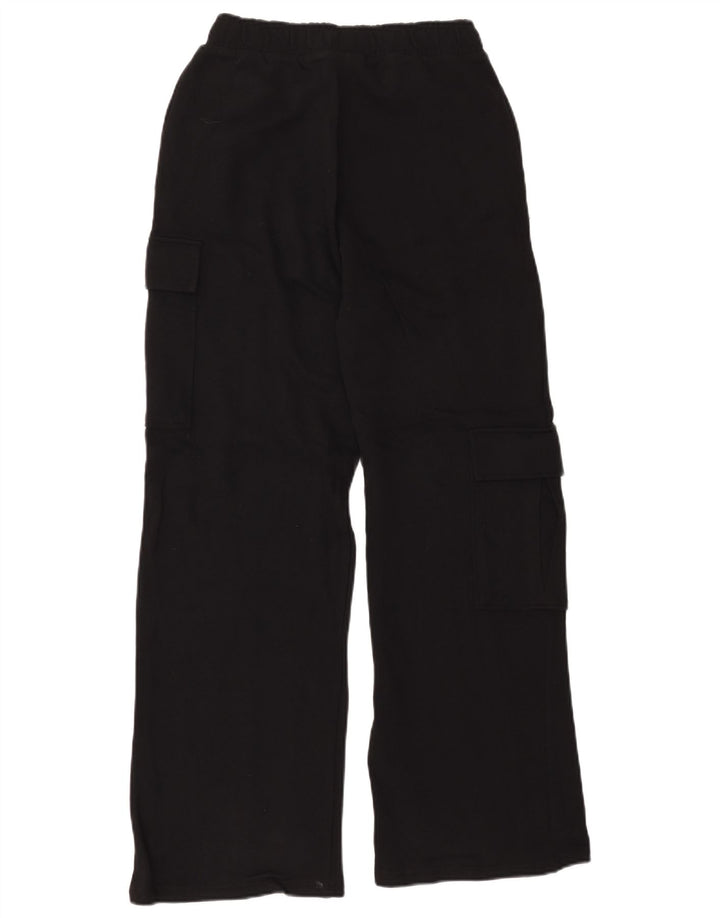 Zara Womens Cargo Tracksuit Trousers UK 10 Small Black Cotton